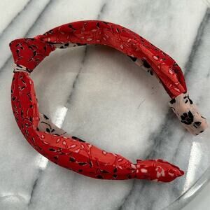 Iris Atelier red knot fabric head band